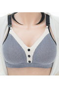 Women Plus Thin Wire Free Fore Open Button Breathable Breastfeeding Bra