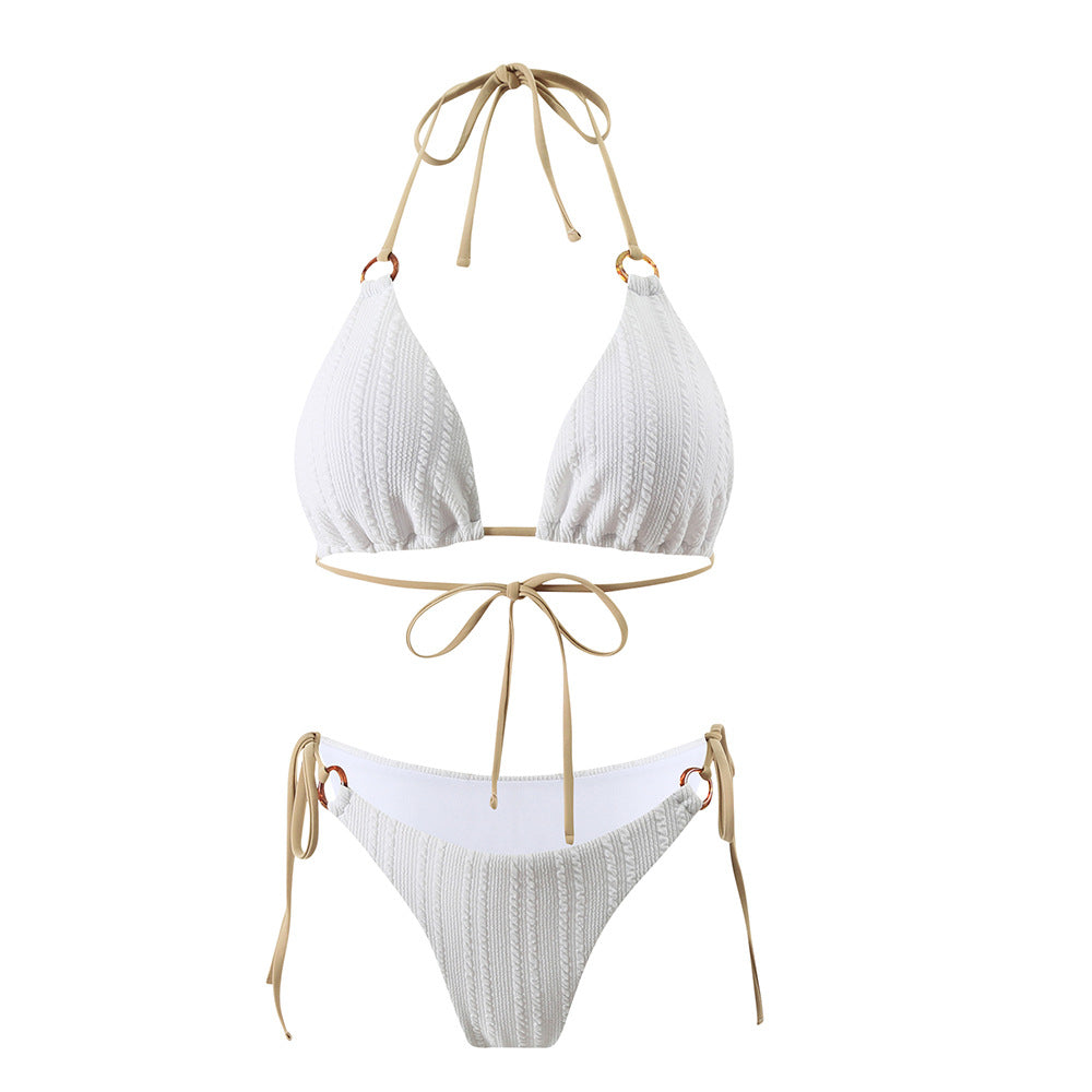 New Solid Color Strap Split Bikini Swimsuit for Women