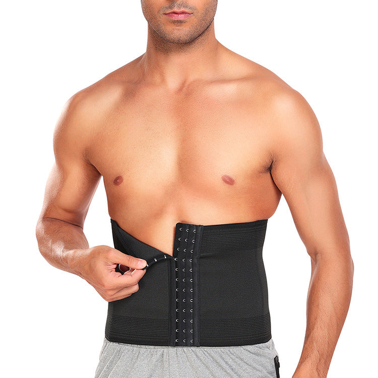 Men’s Waist Support Belly Belt – Sports Fitness Compression Waist Trainer with Plastic Support for Core Stability and Posture