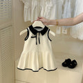Girls’ Summer Polo Lapel Princess Vest Dress - RAC26JP5453BATDAS