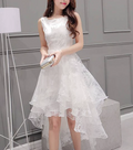Women Puffy Dovetail Sleeveless Dress