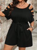 Plus Size Women's Jumpsuit – Versatile Commuter Style, Summer Casual Fashion, Wide Leg Pants