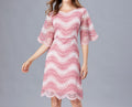 French Style Pink Lace A-Line Dress – Youthful, Slimming, and Versatile Plus Size Hot Dress with Loose Fit