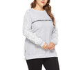 Plus Size Women's Spring & Autumn Round Neck Pullover Sweatshirt – Casual Long Sleeve Letter Print Top