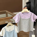Girls' Summer Cartoon Love Short-Sleeve T-Shirt - RAC26JP5505BATT