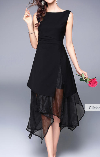 Elegant Asymmetry Sleeveless Dress