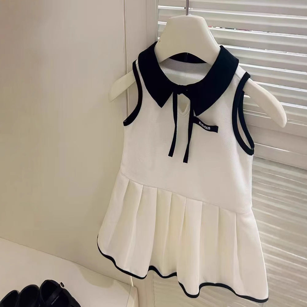 Girls Summer Baby Lace Bow Princess Vest Dress - RAC26JP5450BATDAS