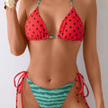 New Drawstring Lace-up Neck Bikini Low-cut Triangle Bag Split for Women