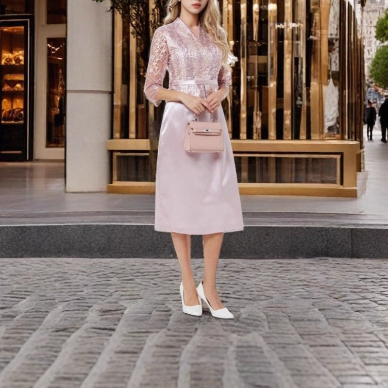 Plus Size Embroidered Evening Gown – New Spring & Autumn Elegant Mother’s Dress, Festive Wedding Banquet A-Line Formal Dress