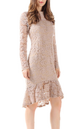 Women High Neck Lace Party Dress