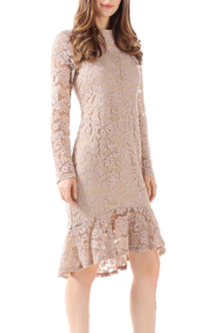 Women High Neck Lace Party Dress