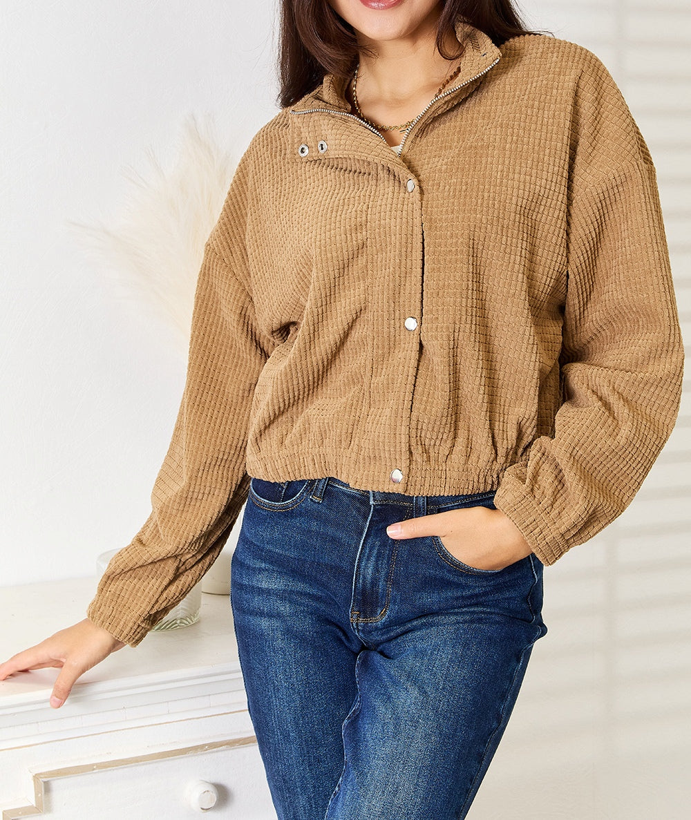 Women's Double Take Long Sleeve Dropped Shoulder Jacket