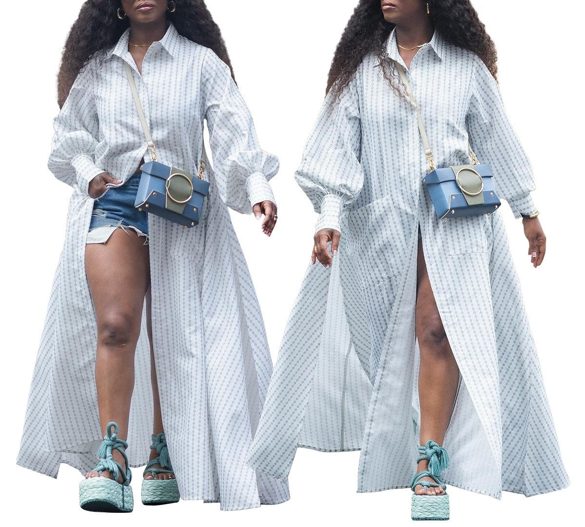 Women’s Plus Size Digital Print Long Shirt Dress – Trendy, Casual & Instagram-Ready Fashion