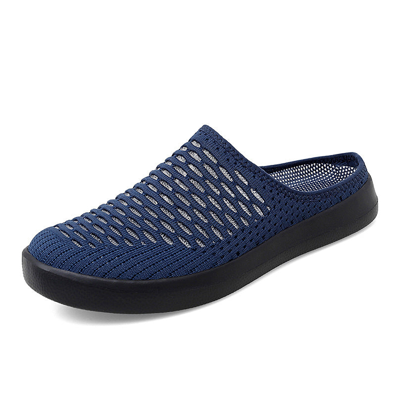 Summer Breathable Mesh Half Slippers - Women's Closed-Toe Heel-Free Slip-On Casual Shoes