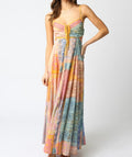Women's V-Neck Printed Lace-Up Loose Fit Sleeveless Dress