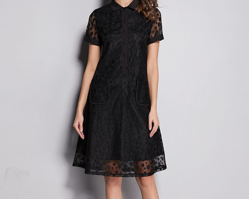 Chic Summer Collection: Mid-Length A-Line Plus-Size Little Black Dresses