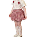 Summer Baby Girls Floral Vest Sling T-Shirt with Plaid Flower Accent Dress - RAC26JP5403BATS