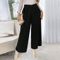 Plus Size Women’s High-Waisted Wide-Leg Pants – Elastic Waist, Casual Straight-Leg Trousers with Slimming Design