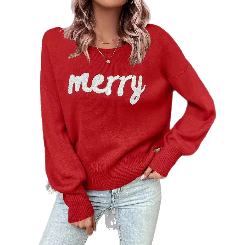 Women's Round Neck Long-Sleeved Pullover