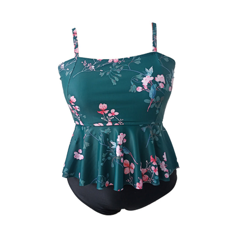 Plus Size High-Waist Split Swimsuit for Curvy Women