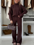 Women's Solid Color Elegant Casual Workwear 2-Piece Outfit Set