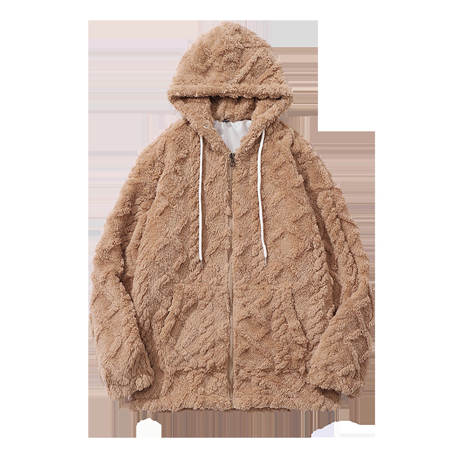 Women’s Winter Lambswool-Style Jacket – 100% Polyester Fiber Warm Outerwear