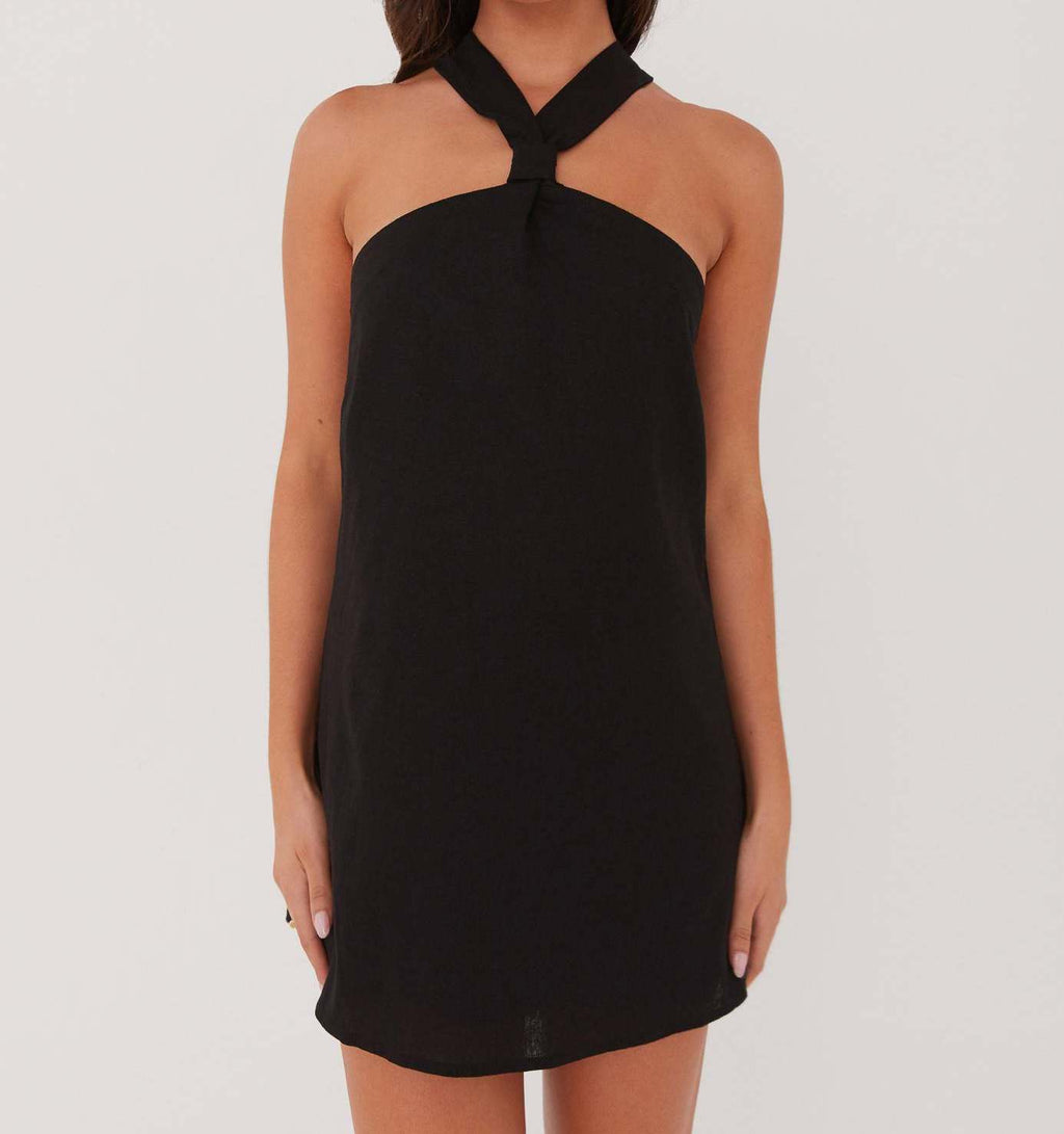 Versatile Adjustable Waist Backless Bow Detail Dress