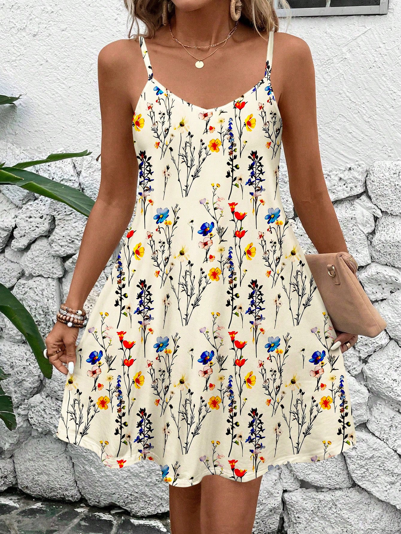 Women's Summer Printed Casual Midi Dress Lightweight Short Sleeve Everyday Comfort Dress