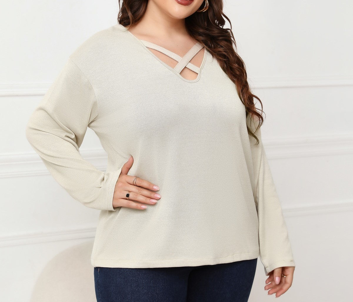 Spring New Arrival Plus Size Women’s Long-Sleeved Top – Casual Chic Blouse for Everyday Comfort and Style