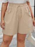 Women’s Loose Flower Bud Shorts 2025 Spring New | Plus Size Wide-Leg Drawstring Work Shorts | Casual High-Waist Pleated Pants