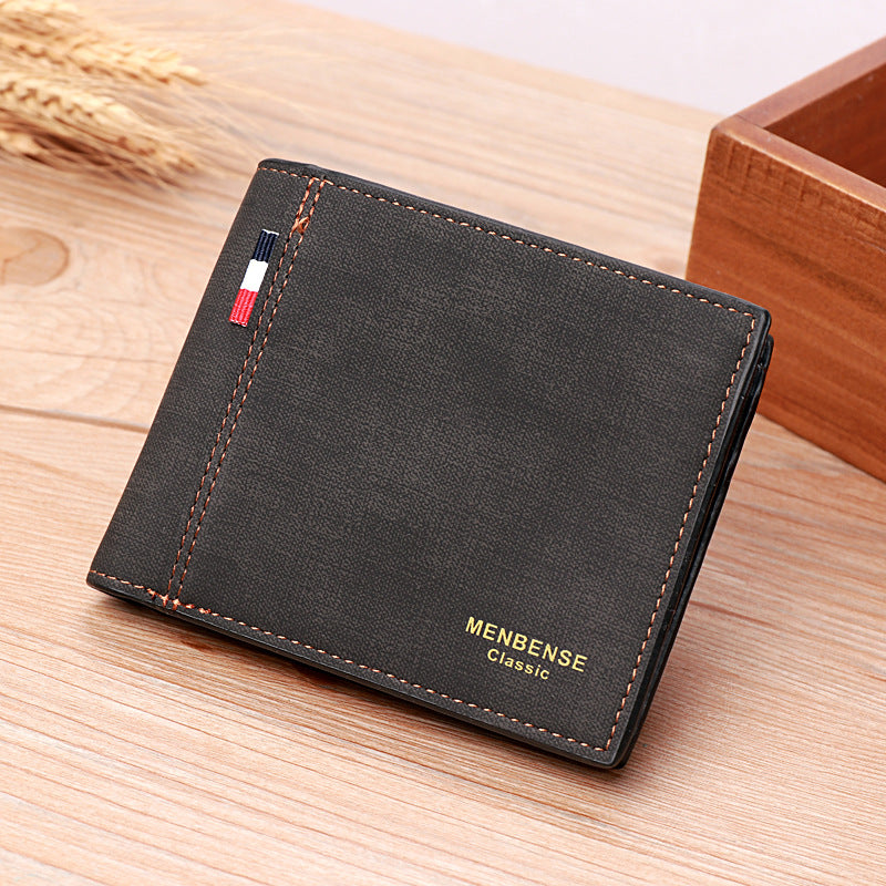 Men’s Multi-Card Retro PU Leather Short Wallet – Casual Slim Bifold Coin Purse