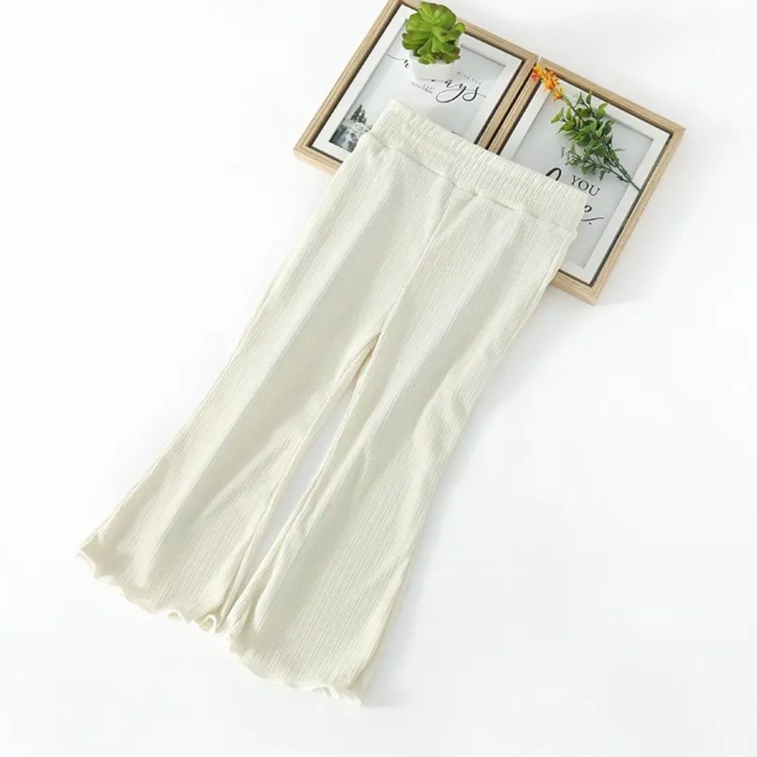 Girls’ Summer Flared Pants – Baby Red Ice Silk Lightweight Breathable Comfort Trousers - RAC26JP5433BATB