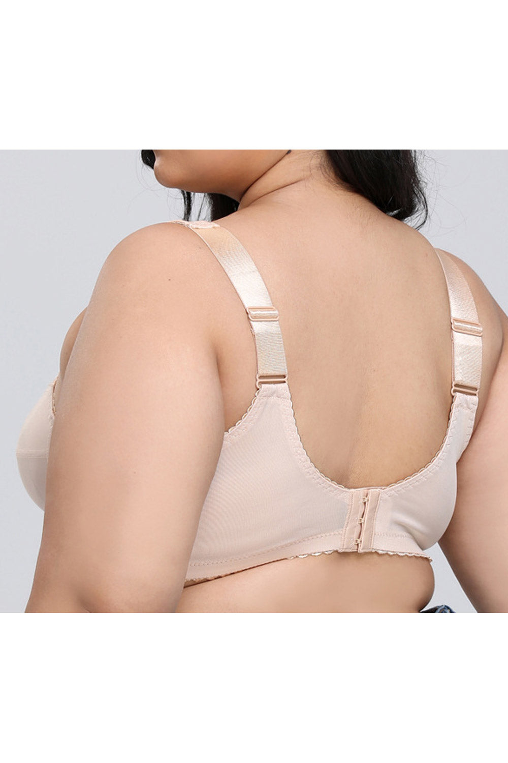 Women Plus Lace Strap Full Coverage Bra Comfort Wireless Unlined Seamless Underwear