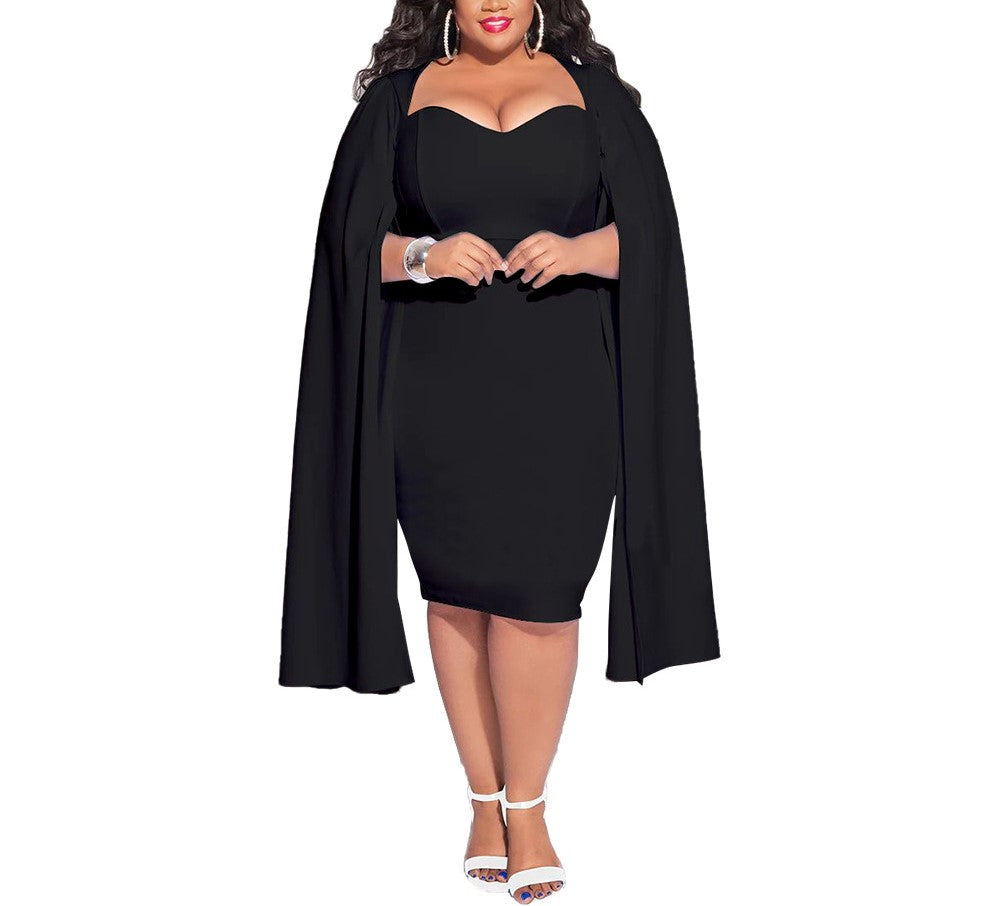 Plus Size Women’s Autumn & Winter Elegant Bodycon Dress – Fashionable Long-Sleeve Slim Fit Skirt Dress