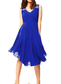Women Hand Beaded Sleeveless Chiffon Dress
