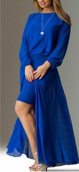 Women Full Sleeve Side Open Loose Dress