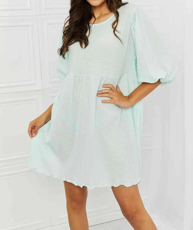 Women's Culture Code She's The One Full Size Puff Sleeve Mini Dress