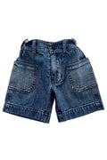 Kids Boys New Fashionable Waistband Half-Assed Elastic Belt Tidal Range Solid Color Pattern Summer Trendy Casual Thin Denim Shor
