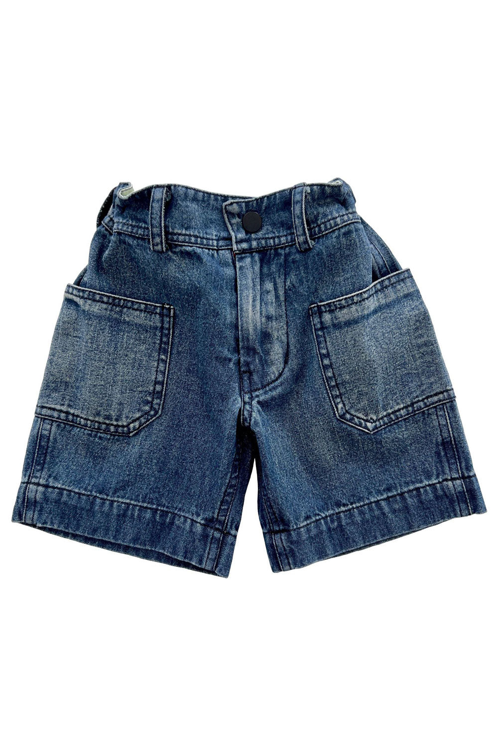 Kids Boys New Fashionable Waistband Half-Assed Elastic Belt Tidal Range Solid Color Pattern Summer Trendy Casual Thin Denim Shor