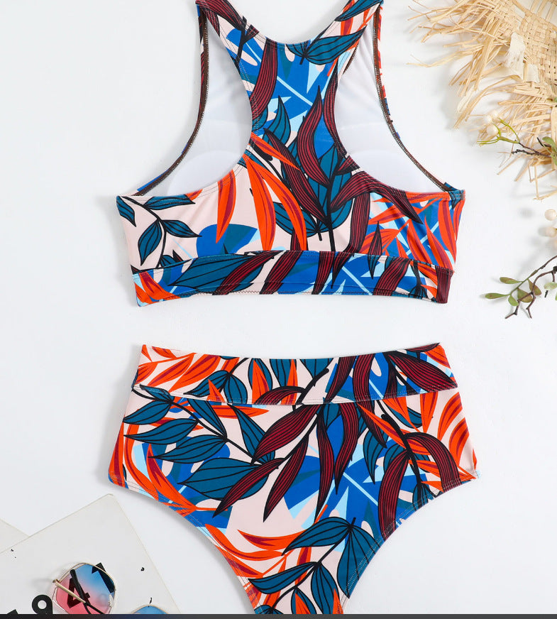 New Style Solid Color Vest-Style Bikini Swimsuit for Women