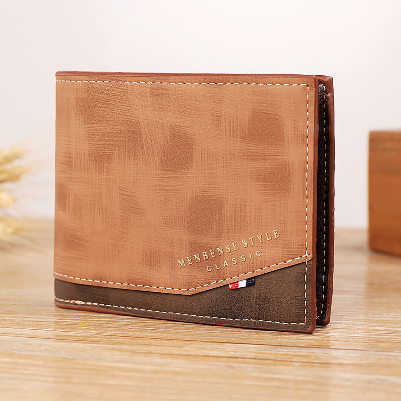 Men’s Retro Leisure Short Wallet – Multi-Card PU Leather Wallet with Coin Pocket