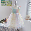 Girls’ Summer Dress – Dreamy Fairy Butterfly Rainbow Suspender Princess Dress - RAC25JP3276GDRESS