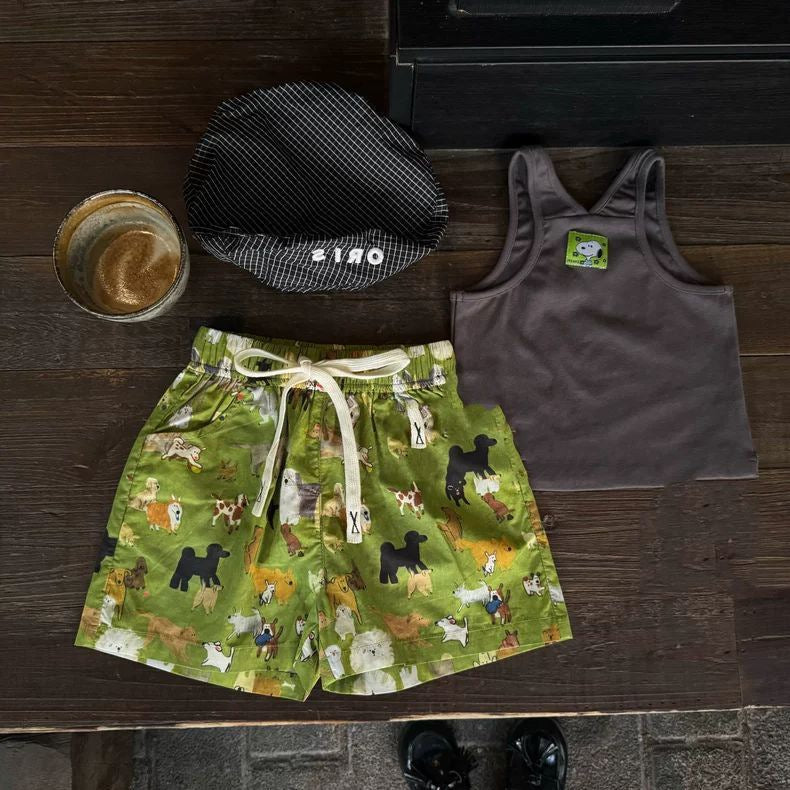 Kids Summer Cartoon Graffiti Shorts – Stylish Baby Boys & Girls Sports Shorts - RAC26JP5372BATS