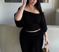 Plus Size Sweet & Spicy Two-Piece Set – Autumn/Winter Hot Girl Fashion Slimming Outfit