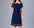 Clearance Sale | Plus Size French A-Line Polo Collar Long Dress for Women – Elegant Niche Design
