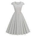 Women Wave Point Black Polka Dot Dress