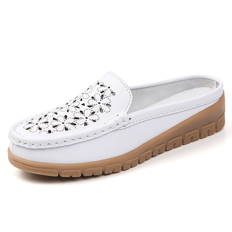 Women's Summer Wedge Heel Hollow Toe Slip-On Sandals - Soft Sole Casual Comfort Slippers