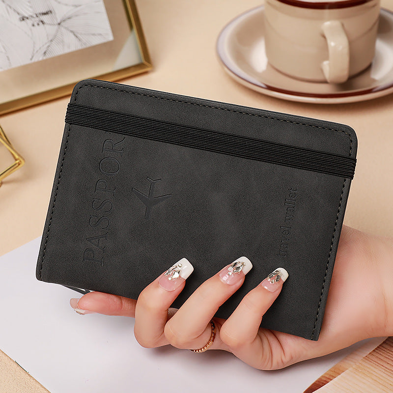 Passbook Holder Multi-Function ID Card Bag | Unisex Frosted Travel Card Storage Wallet