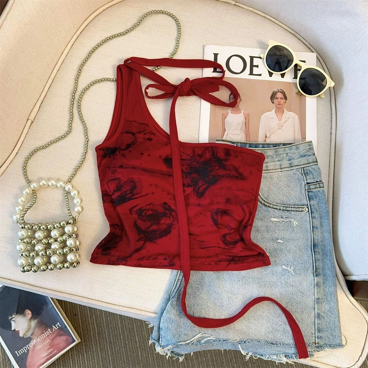 Girls Summer Floral Vest Camisole – Trendy Kids Lightweight Sleeveless Short Top - RAC26JP5497BATT