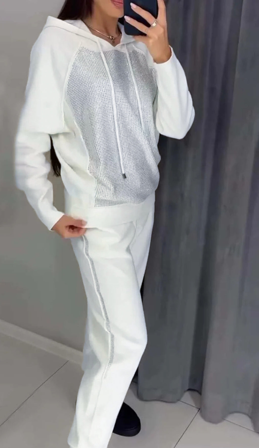 Women's Spring and Autumn Long Sleeve Hooded Neck 2-Piece Casual Lounge Set